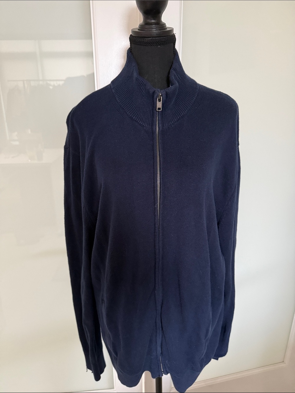 GAP Men's Navy Zip-Front Knit Sweater